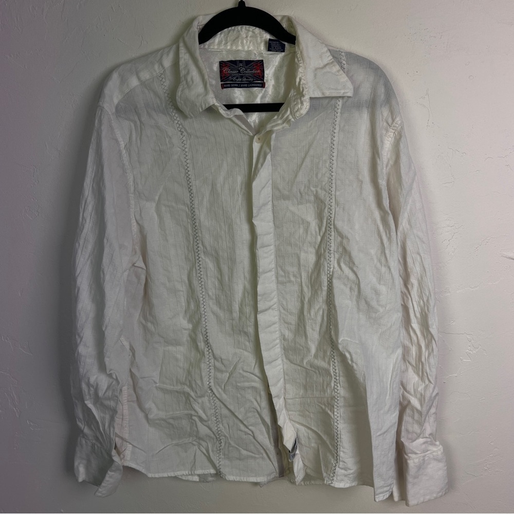 English Laundry white dress shirt XL striped